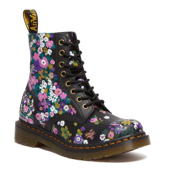 Dr Martens 1460 Pascal Black/multi vintage floral backhand boots - Picture 3 of 11
